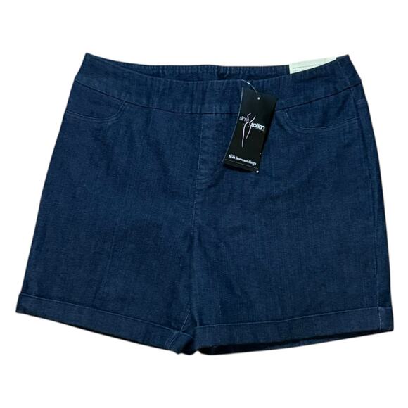 NWT Soft Surroundings Shorts Womens Dark Wash Denim Super Stretch Shaping XL - Picture 1 of 9